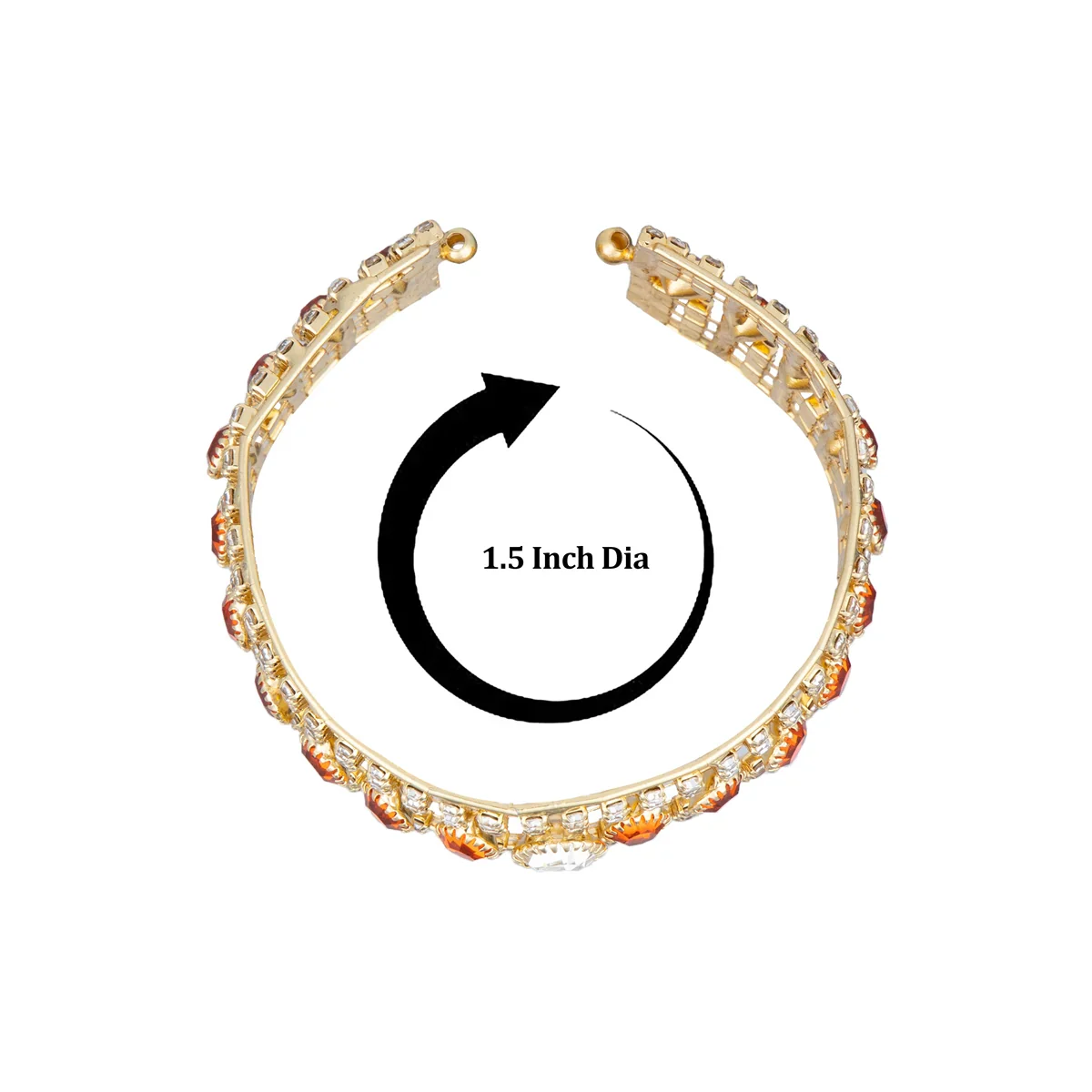Stone Bangle Pair - 1.5 Inches | Stone Kada/ Stone Jewellery for Deity - Image 4