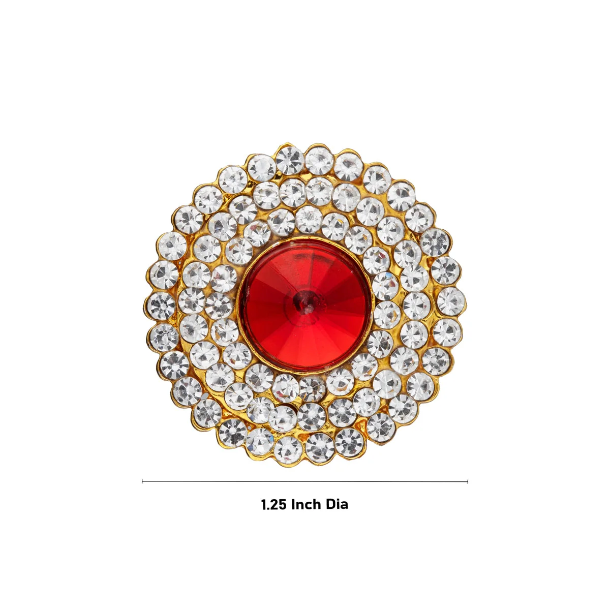 Stone Bindi - 1.25 Inches | Stone Pottu/ Stone Tilak for Deity - Image 2