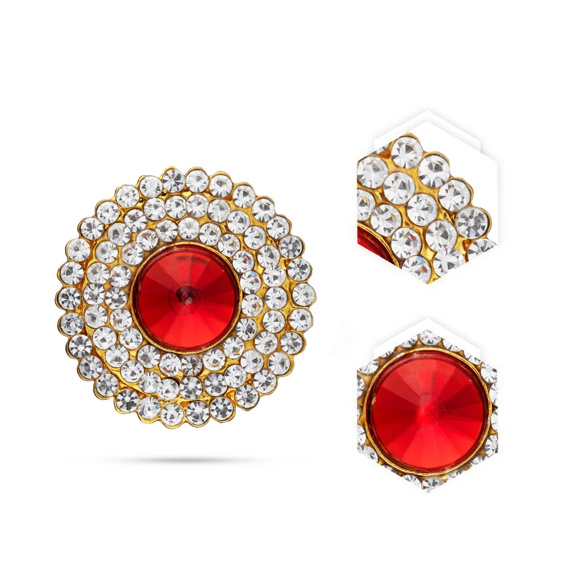 Stone Bindi - 1.25 Inches | Stone Pottu/ Stone Tilak for Deity - Image 3