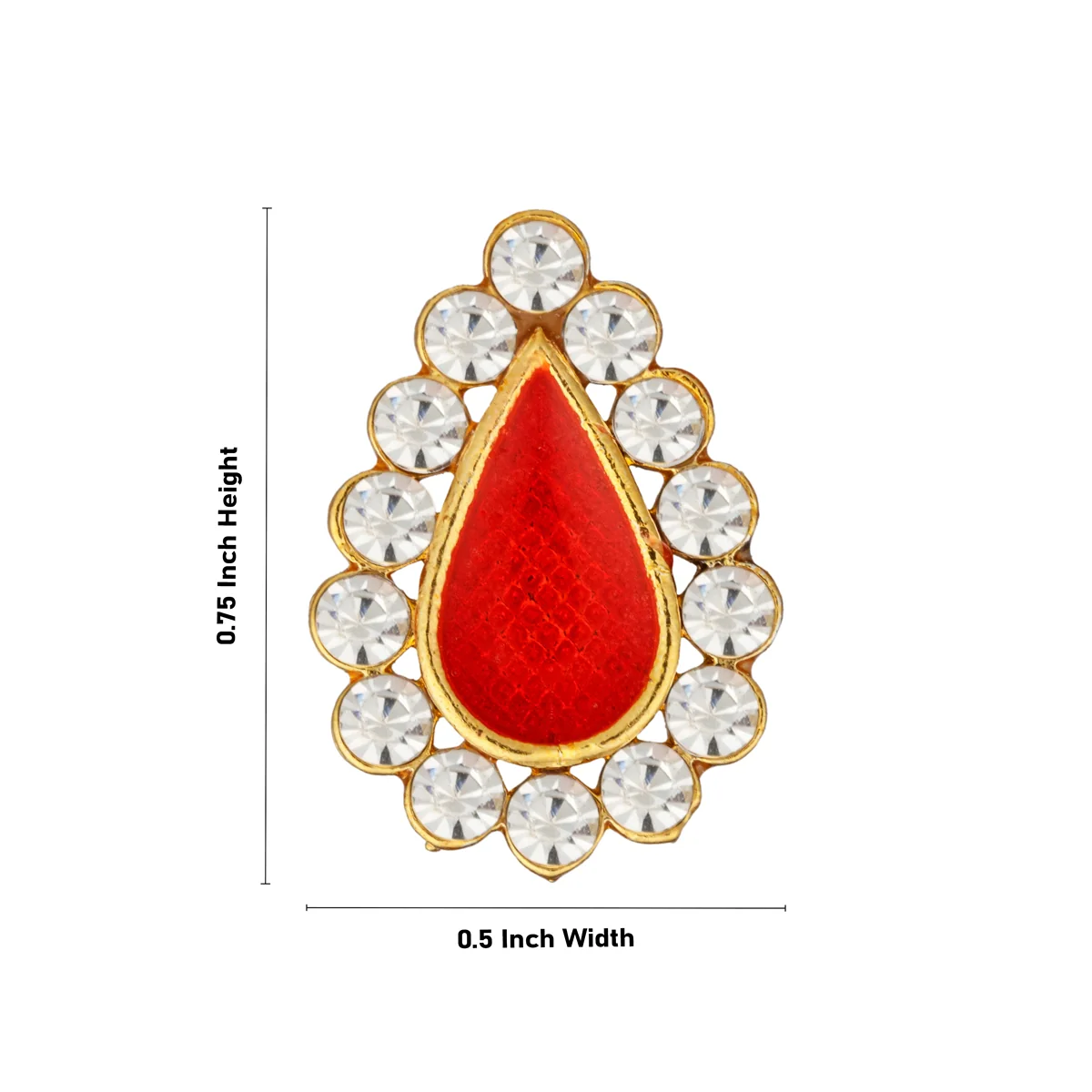 Stone Bindi - 0.75 x 0.5 Inch | Stone Pottu/ Stone Tikka for Deity - Image 3