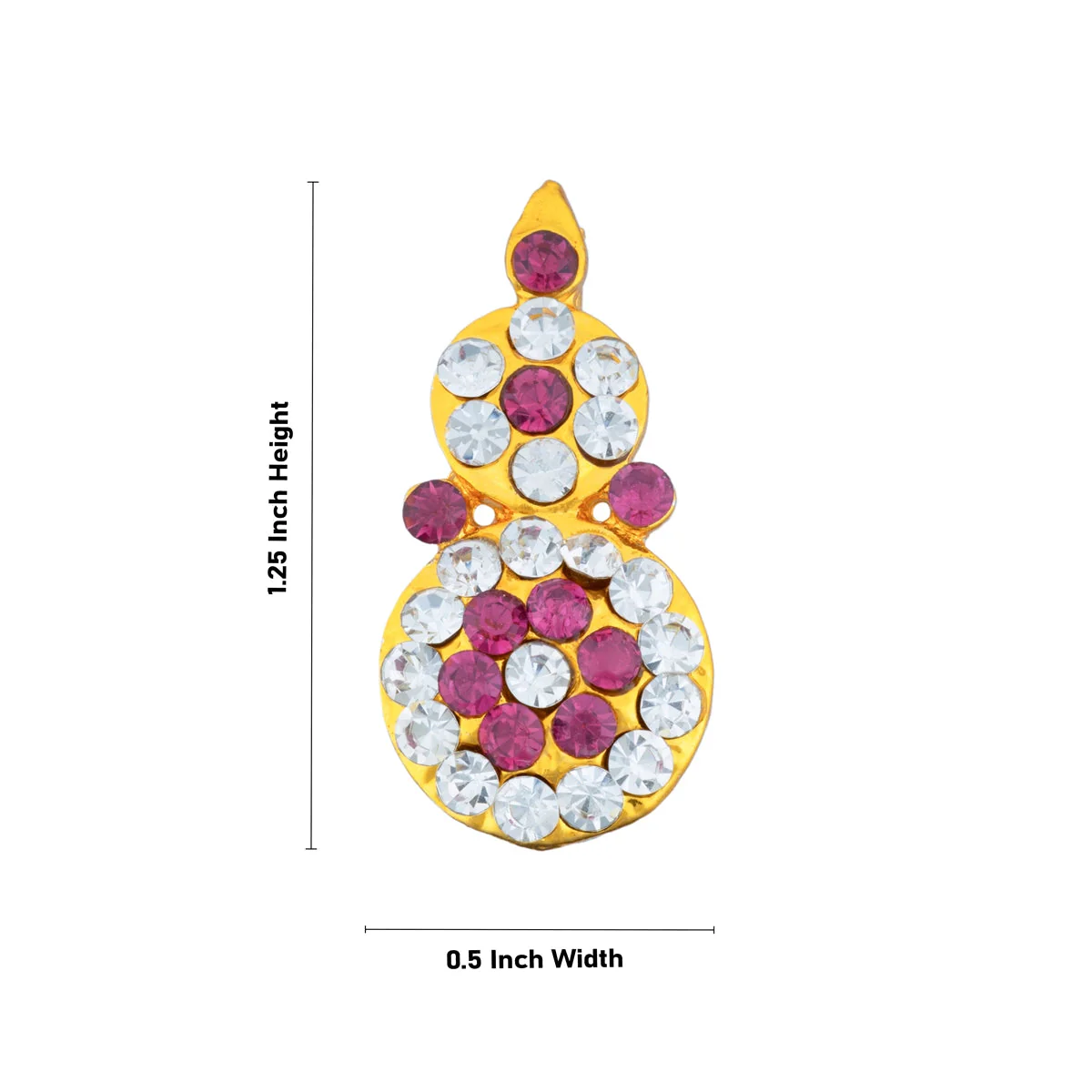 Stone Earring Pair - 1.25 X 0.5 Inches | Stone Karna Pathakam/ Studs Earring For Deity Decor - Image 3