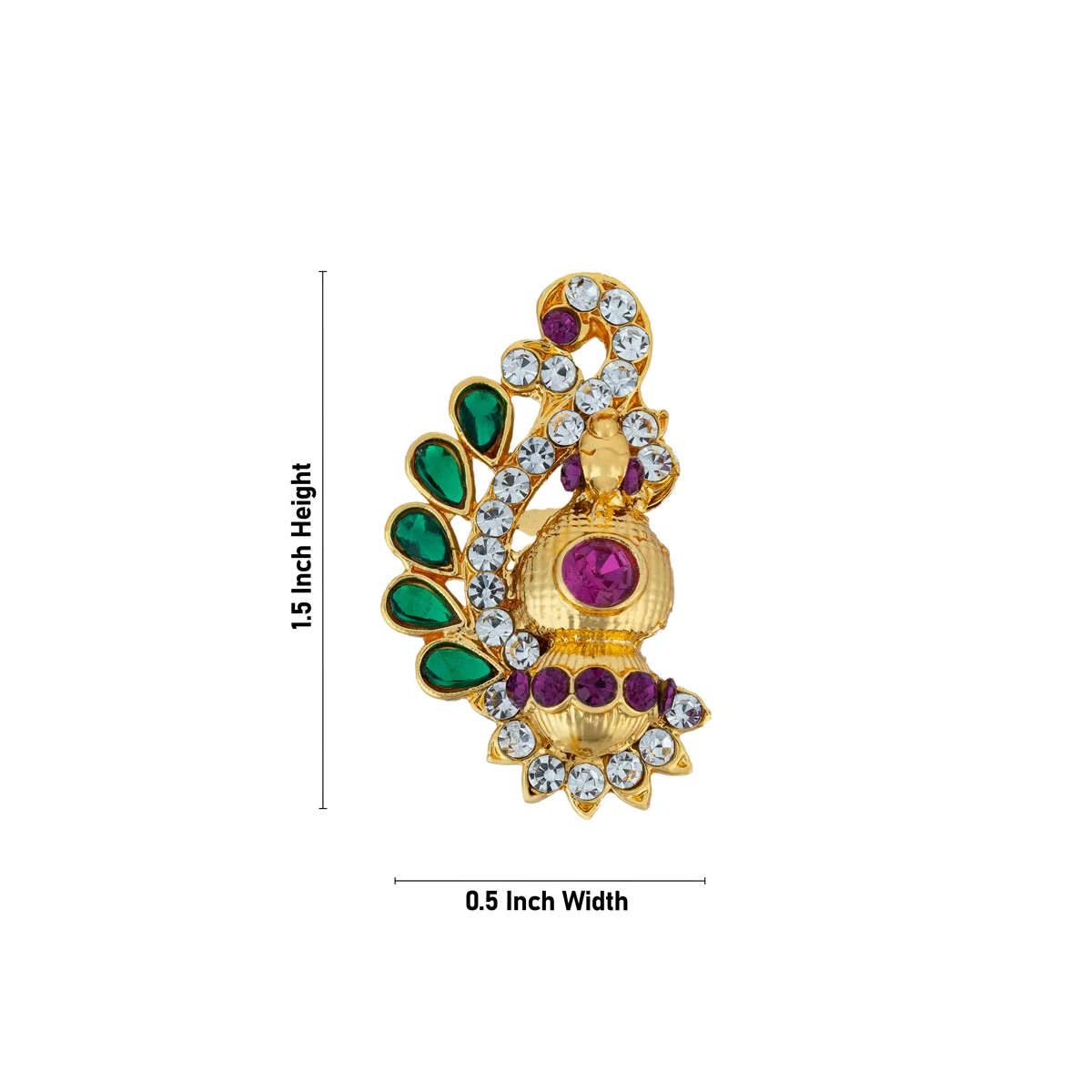 Stone Earring Pair - 1.5 X 0.5 Inches | Stone Studs/ Stone Jewellery/ Stone Earing For Deity Decoration - Image 3