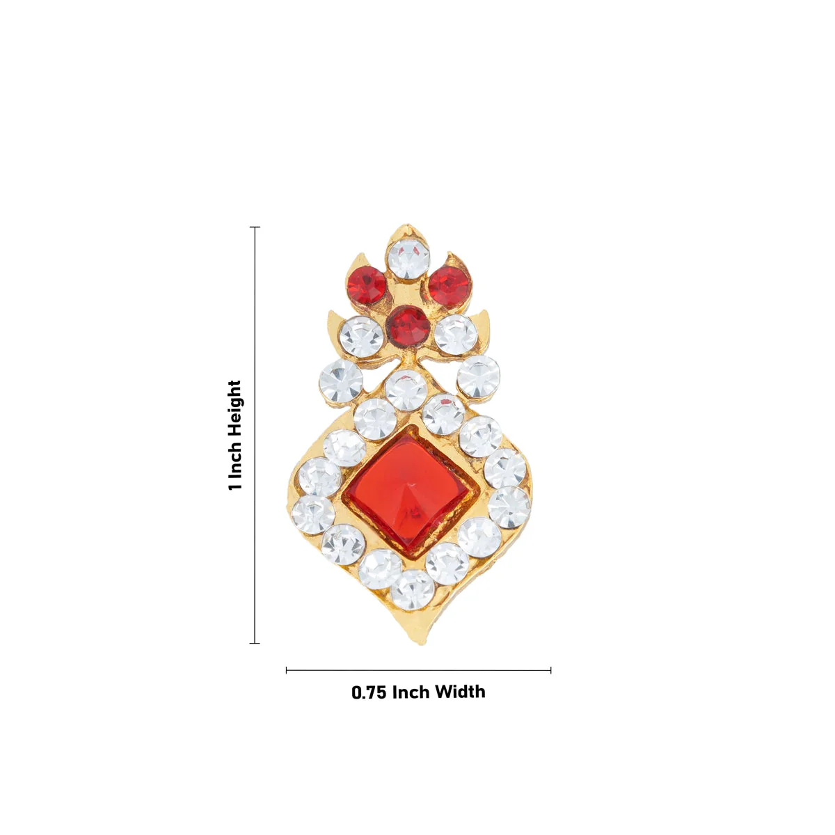 Stone Earring Set - 1 x 0.75 Inches | Stud Earring/ Stone Karnapathiram for Deity Decor - Image 3