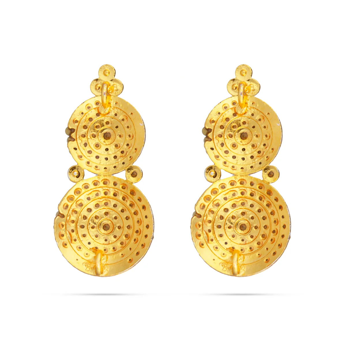 Stone Earring Set - 2 Inches | Stud Earring/ Karnapathakkam/ Multicolour Stone Jewellery for Deity - Image 4