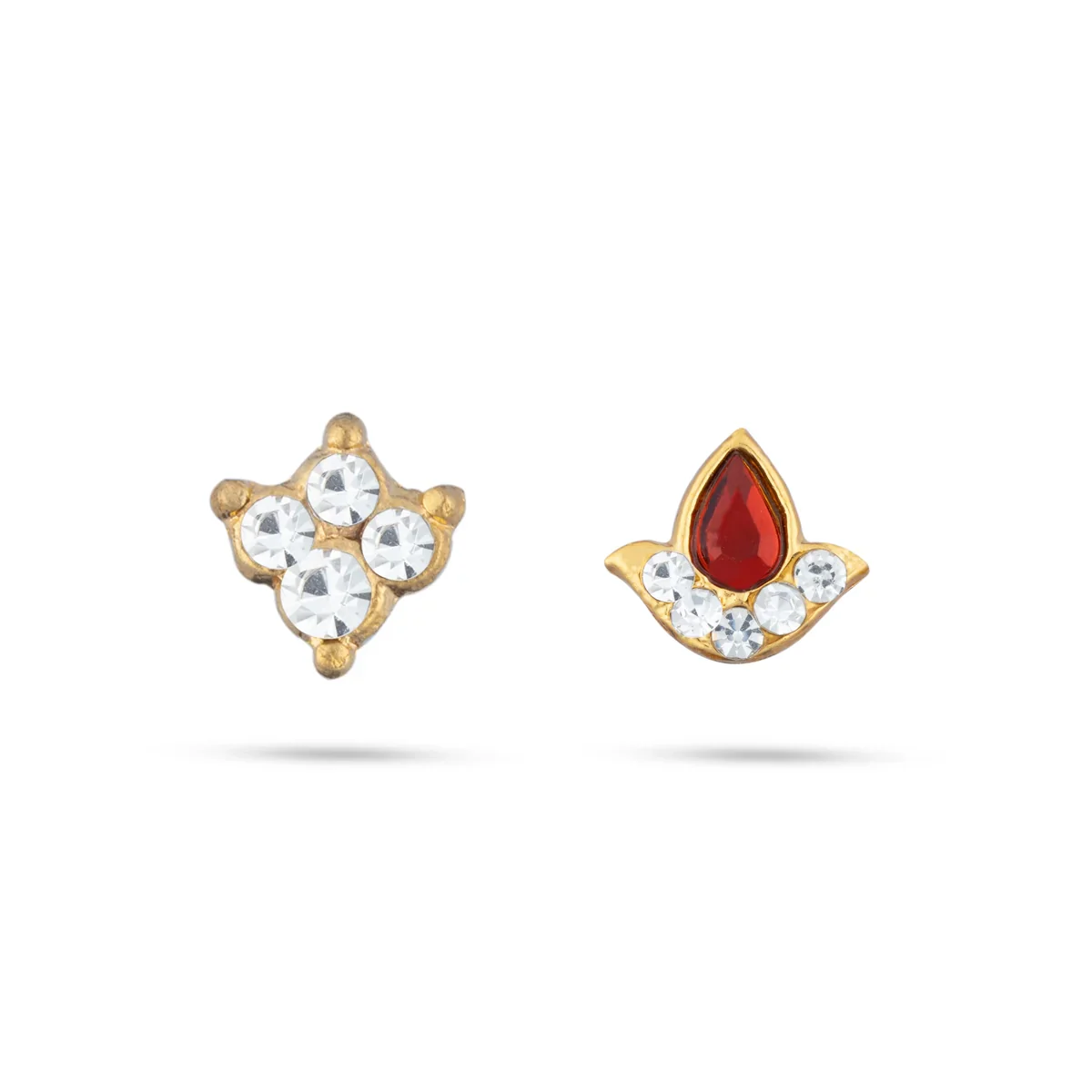 Stone Earring & Stone Pottu Set | Stone Earing & Stone Tilak for Deity - Image 2