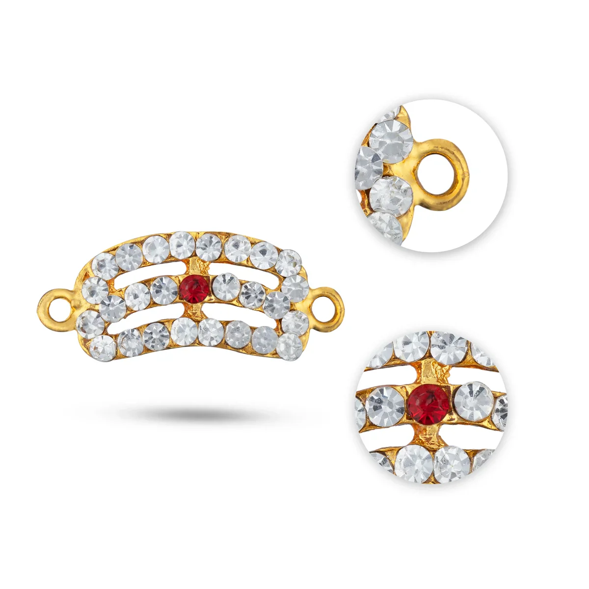 Stone Earring & Stone Vibuthi Pattai Set | 3 Pcs/ Stone Earing & Stone Thiruneeru Pattai for Deity - Image 4