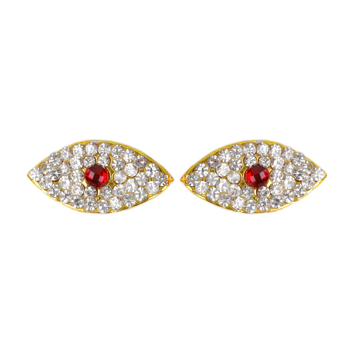 Stone Eye Set - 0.5 x 1 Inch | Amman Kanmalar/ Stone Kanmalar for Deity