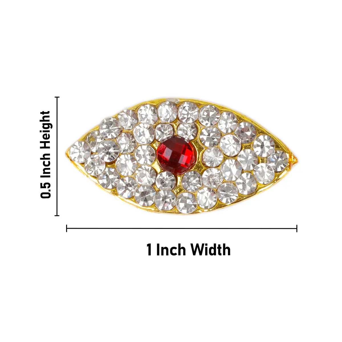 Stone Eye Set - 0.5 x 1 Inch | Amman Kanmalar/ Stone Kanmalar for Deity - Image 3