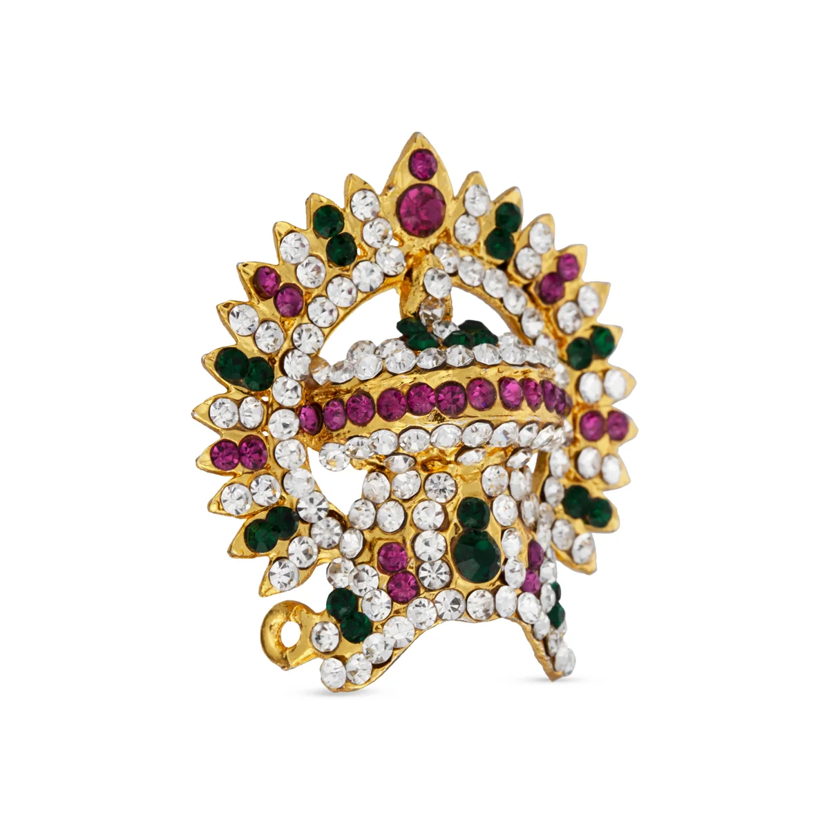 Stone Half Kireedam with Arch - 1.5 x 1 Inch | Stone Crown/ Mukut/ Half Stone Kiridam for Deity - Image 2