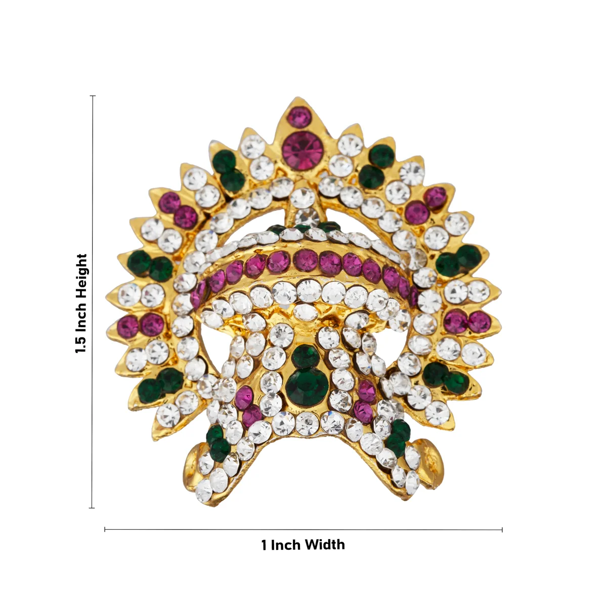 Stone Half Kireedam with Arch - 1.5 x 1 Inch | Stone Crown/ Mukut/ Half Stone Kiridam for Deity - Image 4