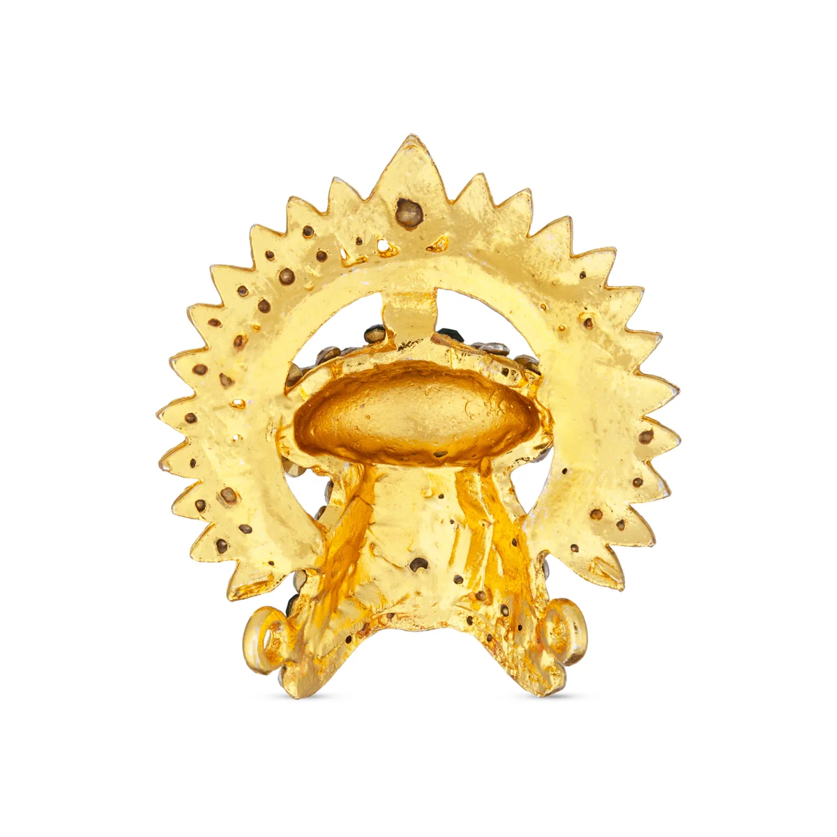 Stone Half Kireedam with Arch - 1.5 x 1 Inch | Stone Crown/ Mukut/ Half Stone Kiridam for Deity - Image 5
