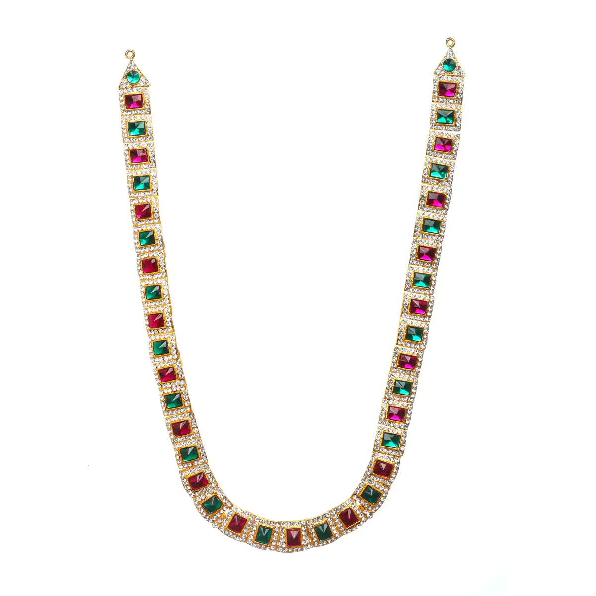 Stone Haram - 13 X 6 Inches | Stone Jewelry/ Multicolour Stone Necklace/ Artificial Jewellery For Deity Decor - Image 2