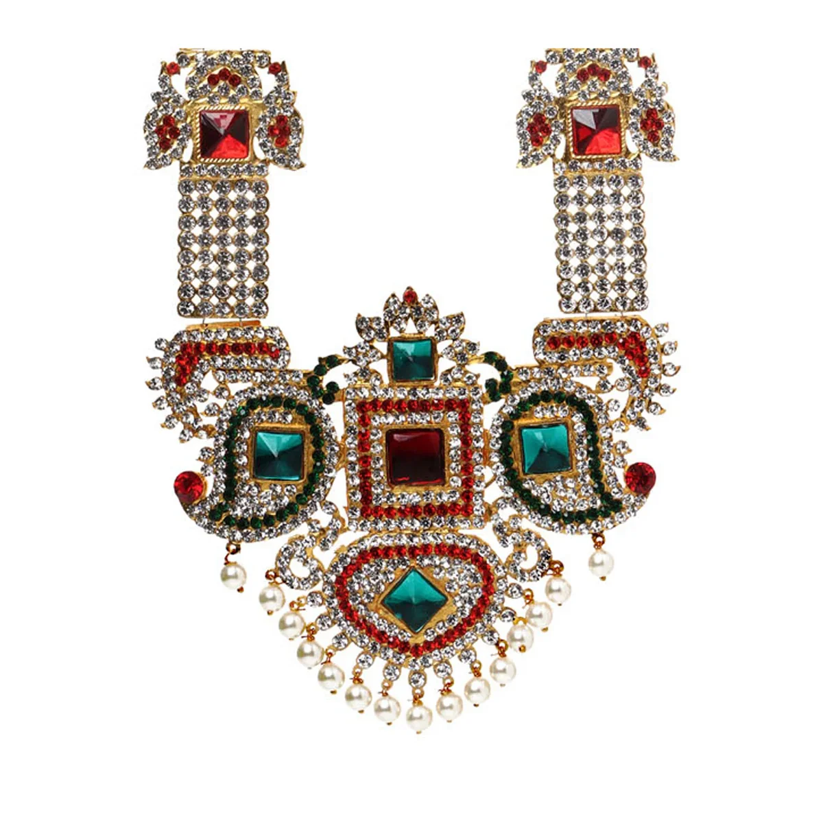 Stone Haram - 15 Inches | Multi Colour Stone Jewellery/ Long Necklace for Deity - Image 4