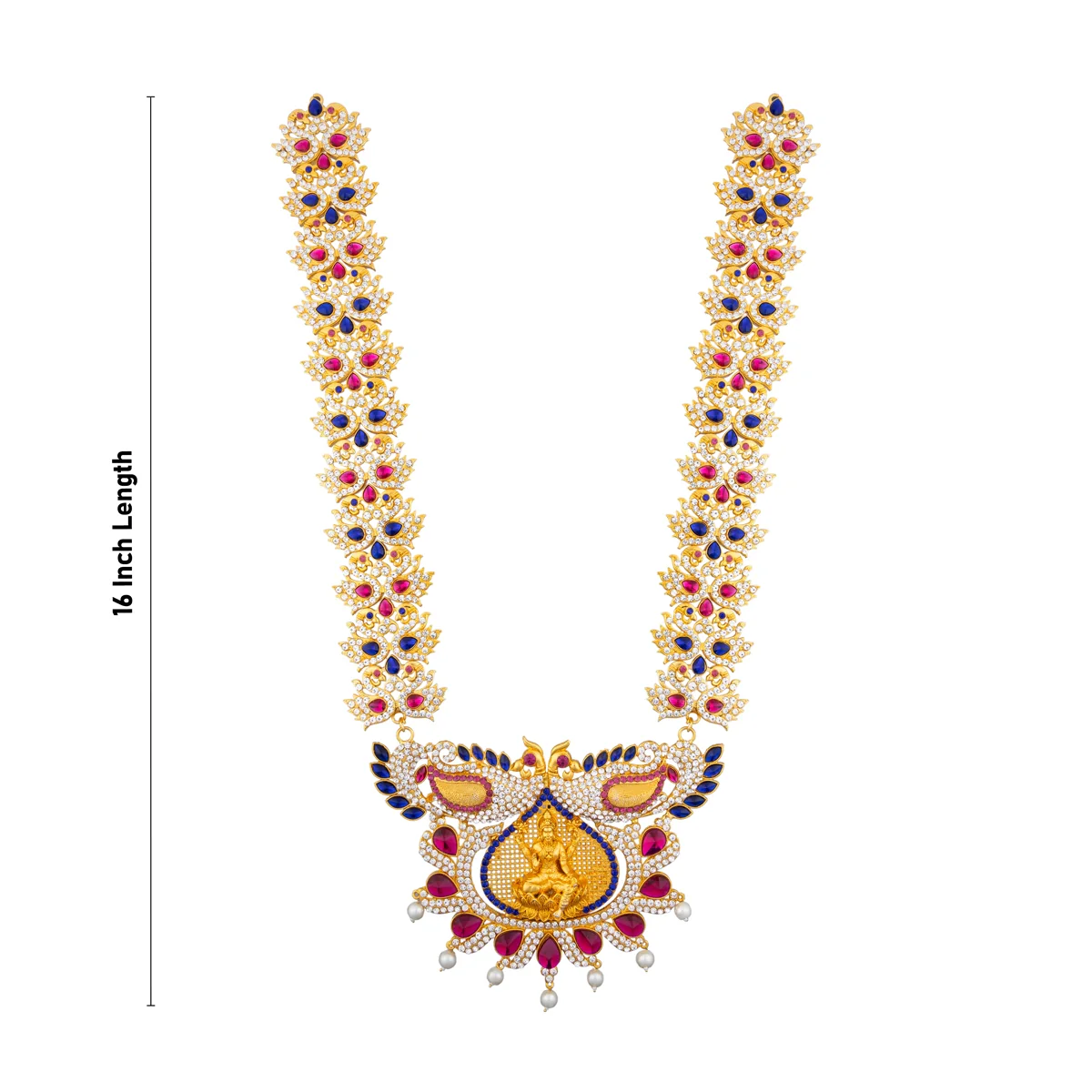 Stone Haram - 16 X 3.5 Inches | Artificial Jewellery/ Multicolour Stone Jewelry For Deity Decoration - Image 5