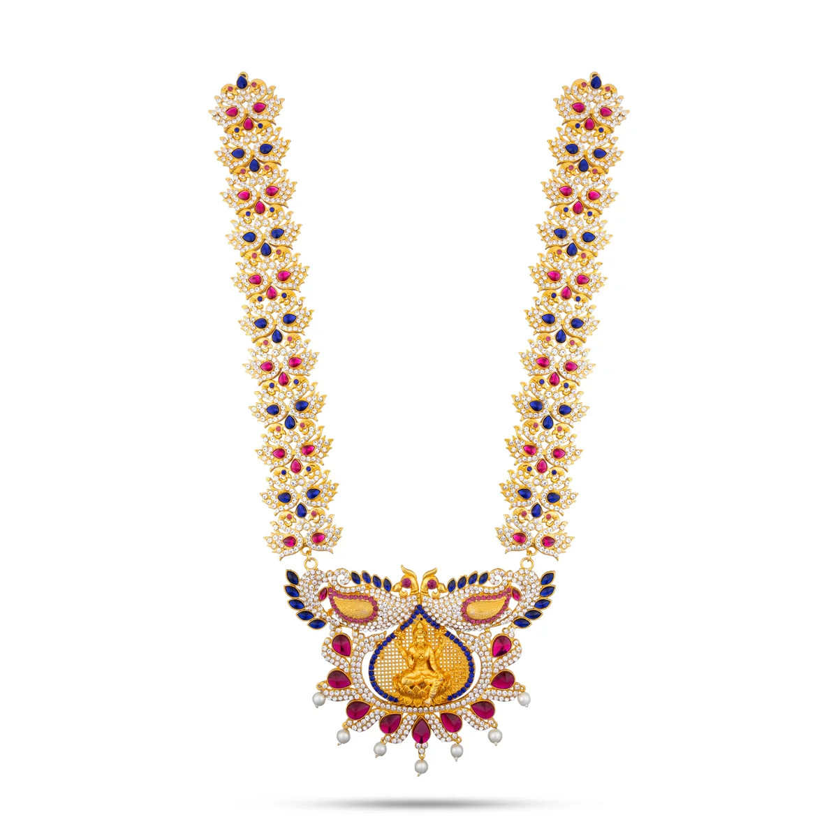 Stone Haram - 16 X 3.5 Inches | Artificial Jewellery/ Multicolour Stone Jewelry For Deity Decoration - Image 6
