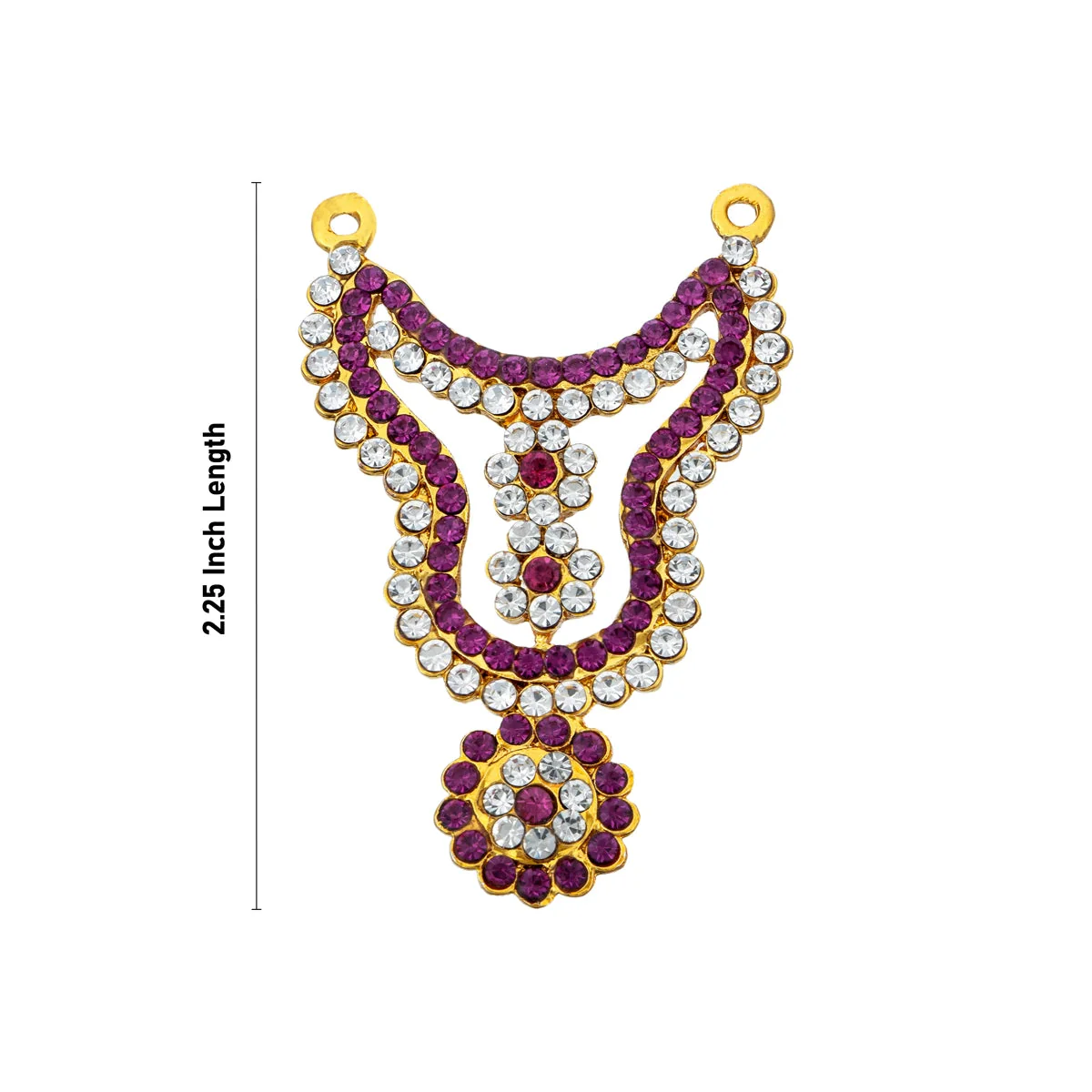 Stone Haram - 2.25 Inches | Stone Jewellery/ 2 Line Stone Necklace/ Artificial Jewelry For Deity Decor - Image 3