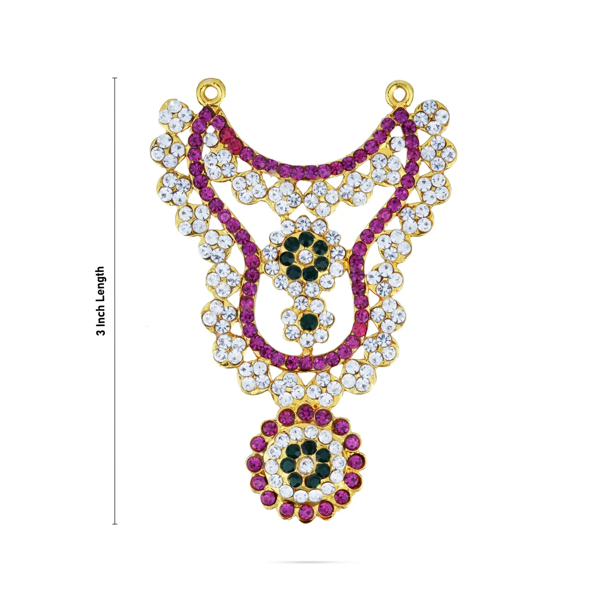 Stone Haram - 3 Inches | Multicolour Stone Jewellery/ Kabai Necklace for Deity - Image 3