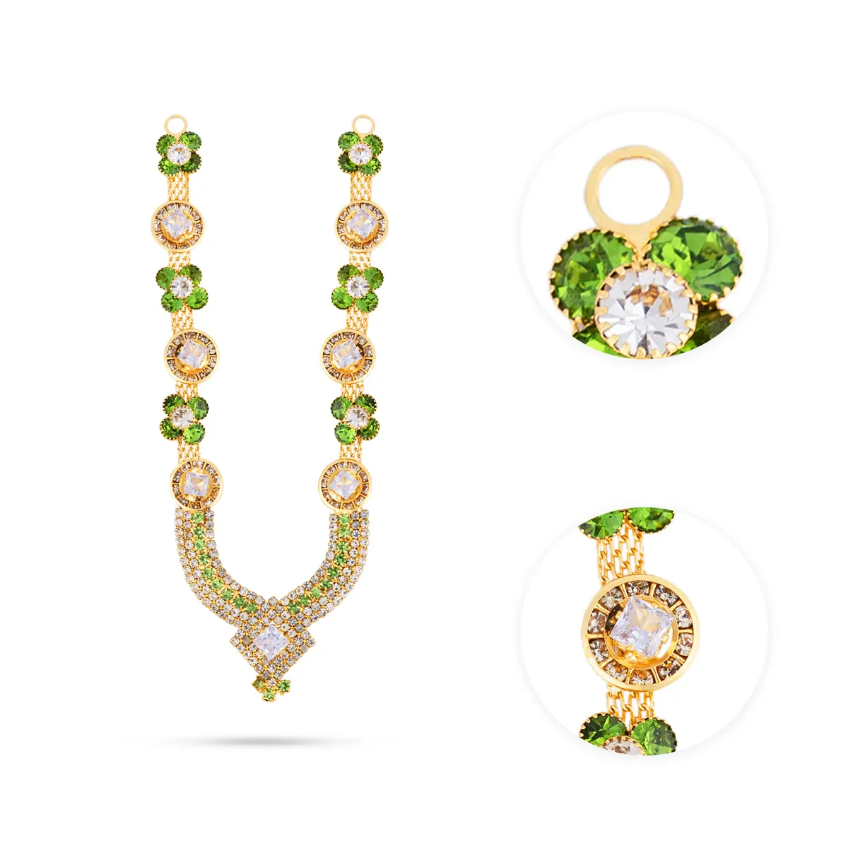 Stone Haram - 5 Inches | Artificial Jewelry/ Stone Necklace/ Stone Jewellery for Deity Decor/ Assorted Colour - Image 12