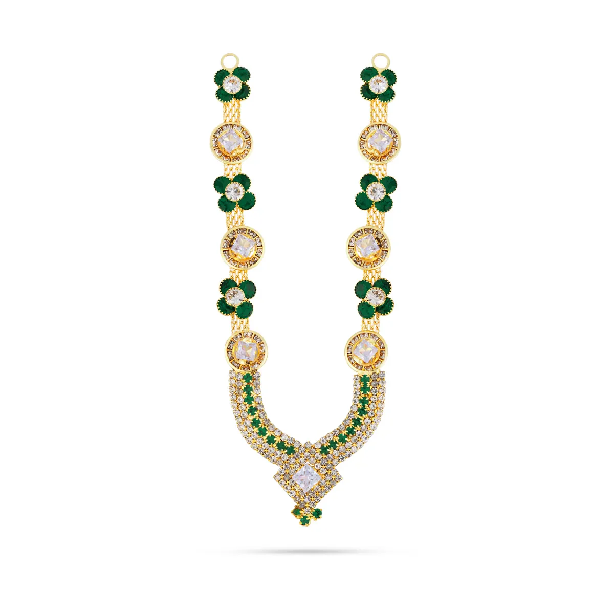 Stone Haram - 5 Inches | Artificial Jewelry/ Stone Necklace/ Stone Jewellery for Deity Decor/ Assorted Colour - Image 4