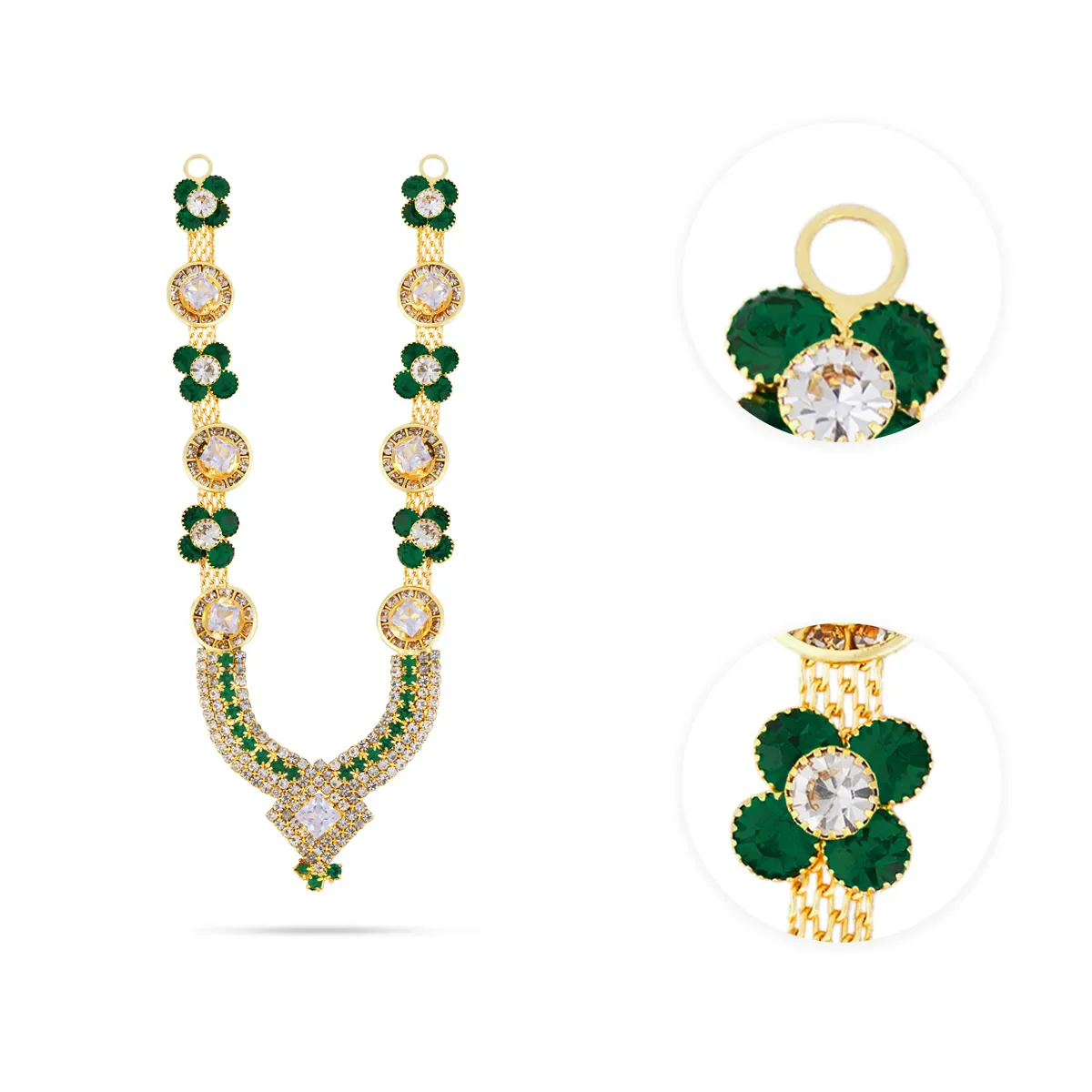 Stone Haram - 5 Inches | Artificial Jewelry/ Stone Necklace/ Stone Jewellery for Deity Decor/ Assorted Colour - Image 5