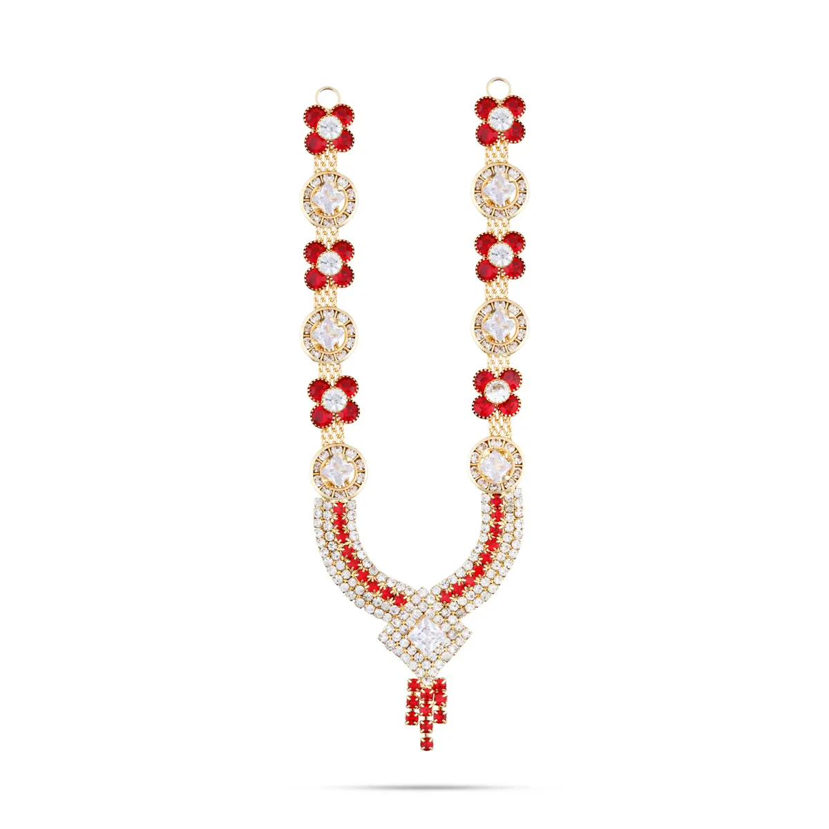 Stone Haram - 5 Inches | Artificial Jewelry/ Stone Necklace/ Stone Jewellery for Deity Decor/ Assorted Colour - Image 7