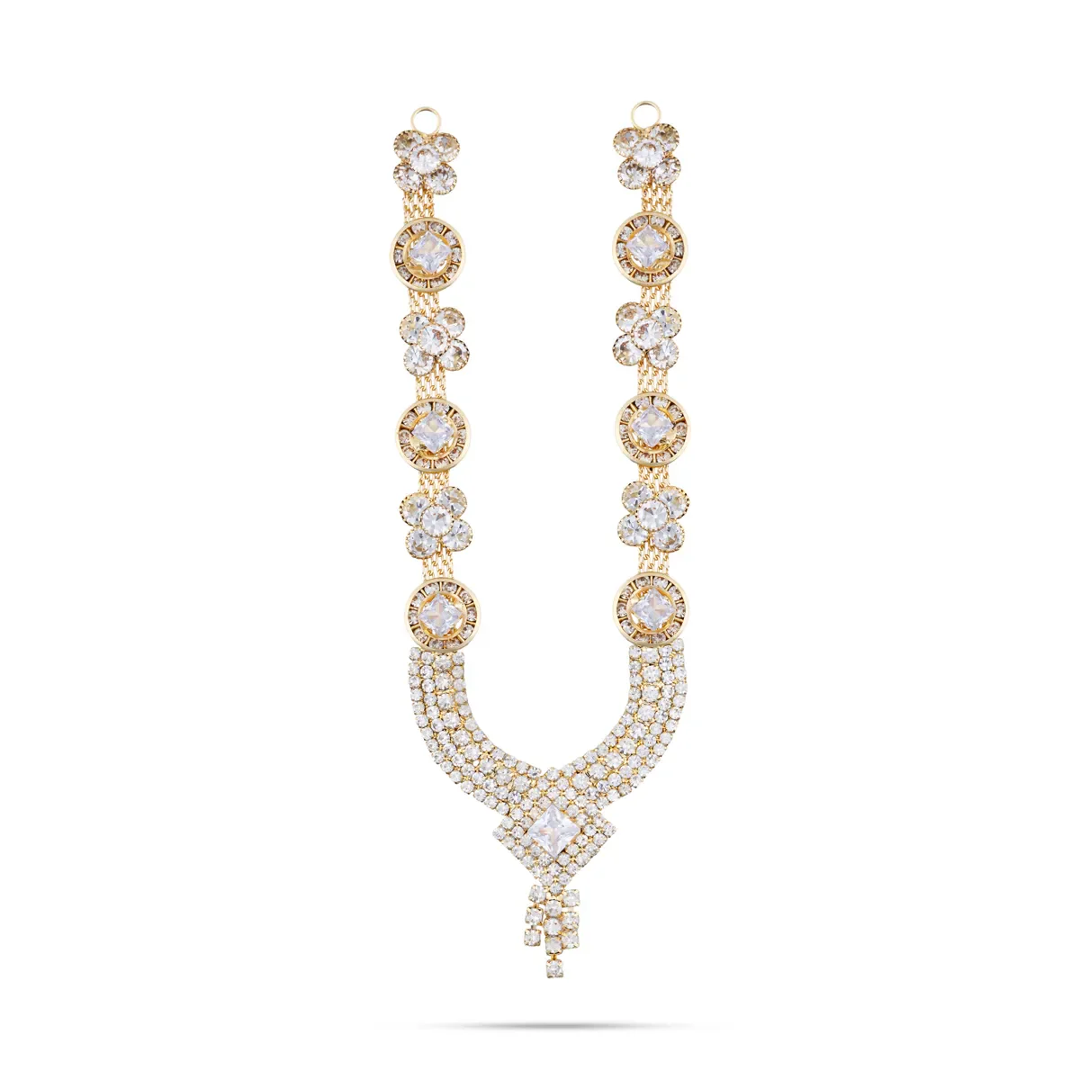 Stone Haram - 5 Inches | Artificial Jewelry/ Stone Necklace/ Stone Jewellery for Deity Decor/ Assorted Colour - Image 9