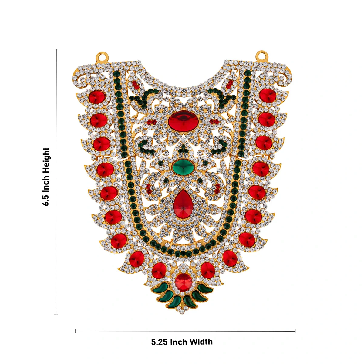 Stone Haram- 6.5 X 5.25 Inches | Artificial Jewellery/Multicolour Stone Necklace/ Stone Jewelry For Deity Decor - Image 3