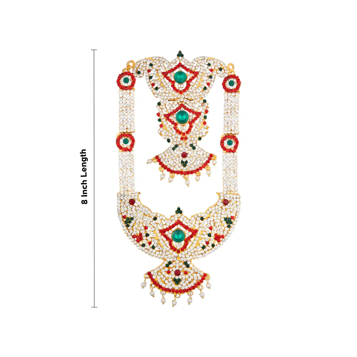 Stone Haram - 8 Inches | Multicolour Stone Jewellery/ Jewellery for Deity/ 130 Gms - Image 3