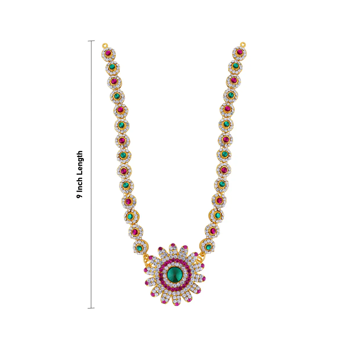 Stone Haram - 9 Inches | Artificial Jewelry/ Multicolour Stone Jewellery For Deity Decor - Image 3