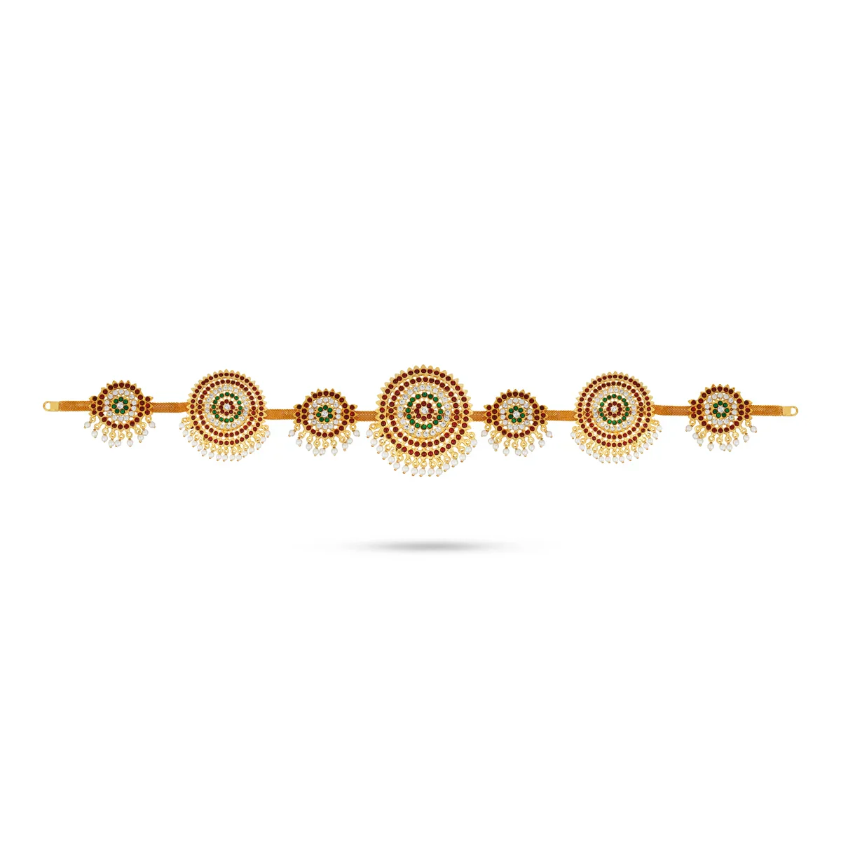 Stone Hip Belt - 19 Inches | Multicolour Stone Ottiyanam/ Waist Belt/ Stone Jewellery for Deity