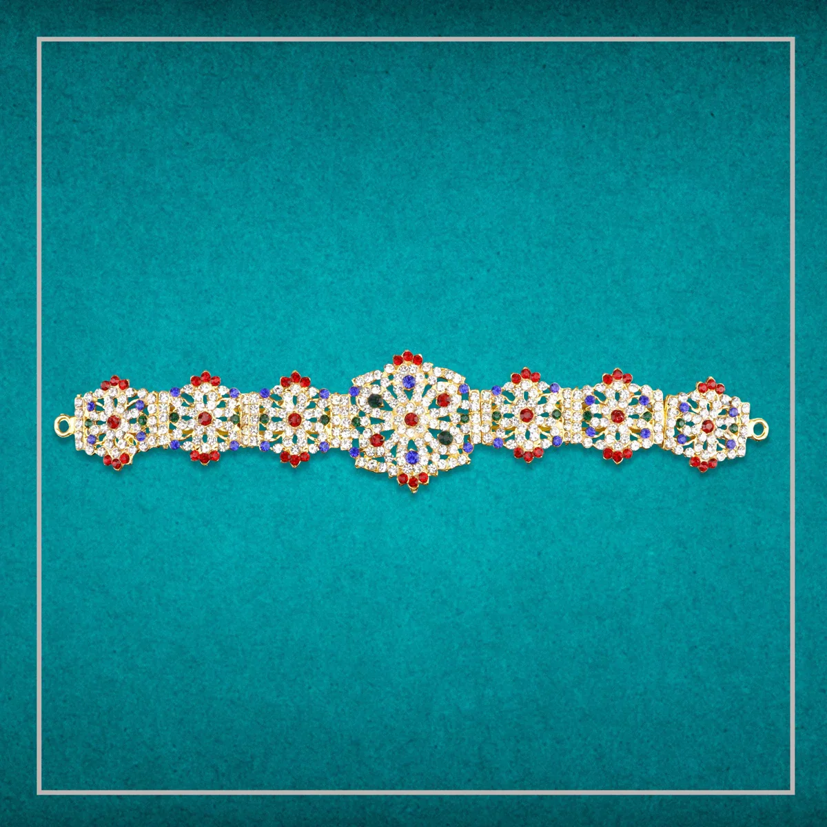 Stone Hip Belt - 8 Inches | Ottiyanam/ Waist Belt/ Deity Jewellery - Image 4