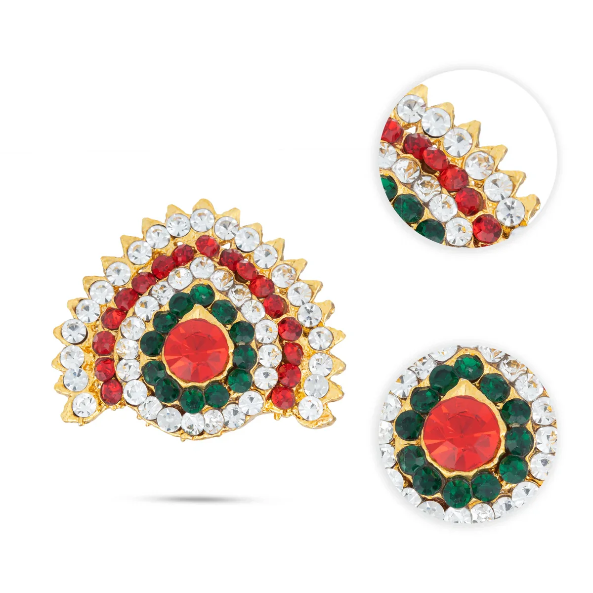 Stone Jewellery - 1 x 1.25 Inches | Multi Coloured Jewelry for Deity Decor - Image 2