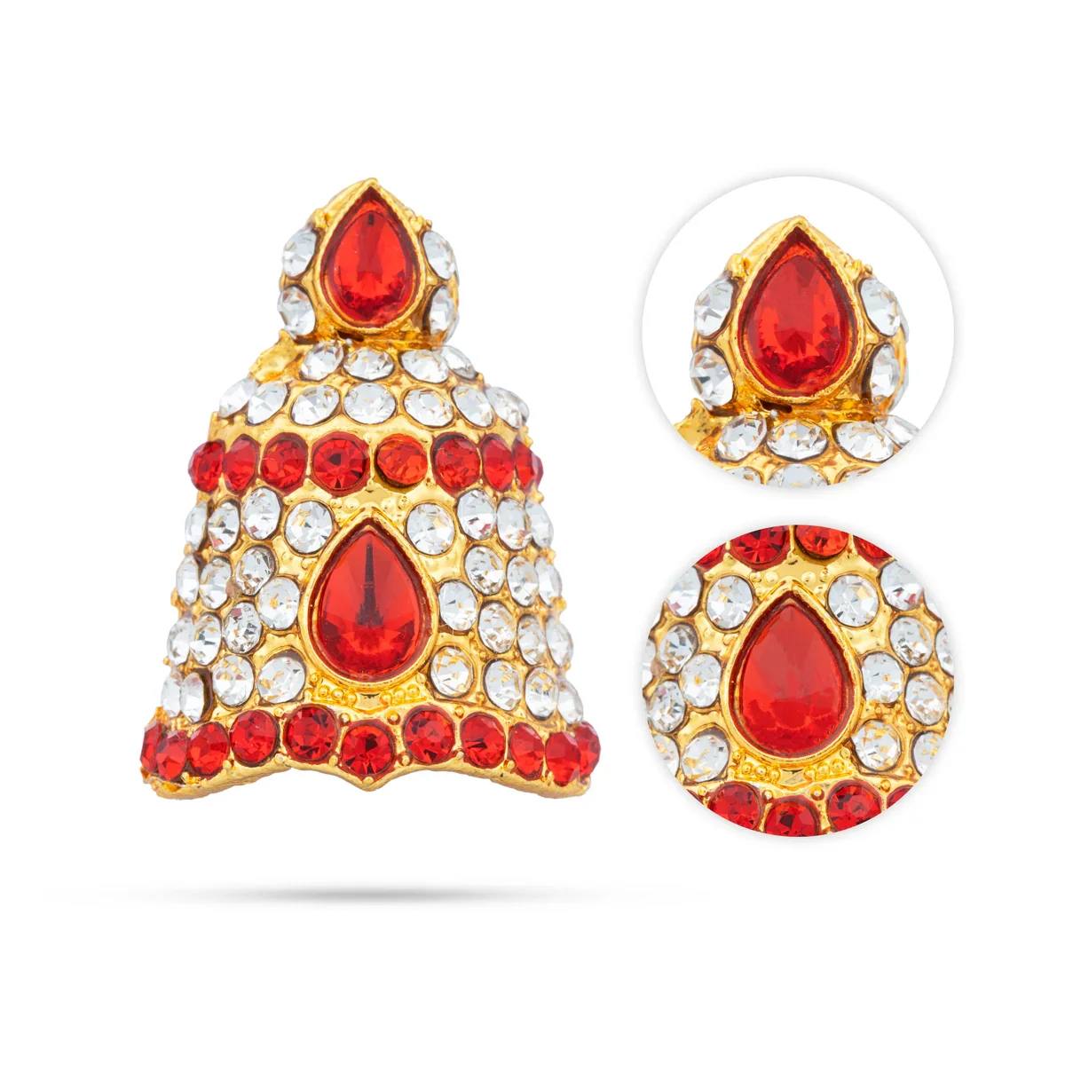 Stone Kireedam - 1.25 x 0.5 Inches | Full Mukut/ Crown/ Stone Jewellery for Deity - Image 2
