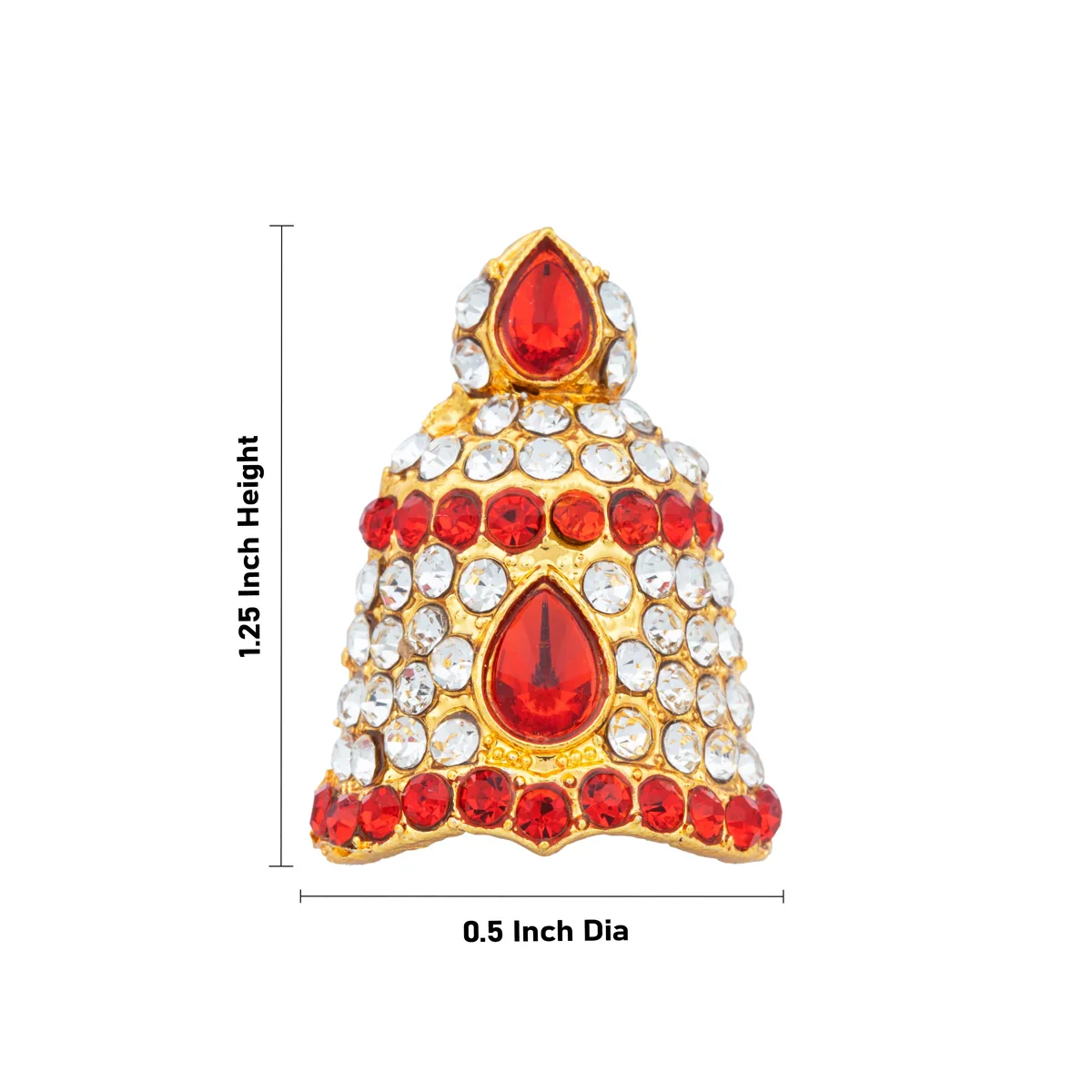 Stone Kireedam - 1.25 x 0.5 Inches | Full Mukut/ Crown/ Stone Jewellery for Deity - Image 4