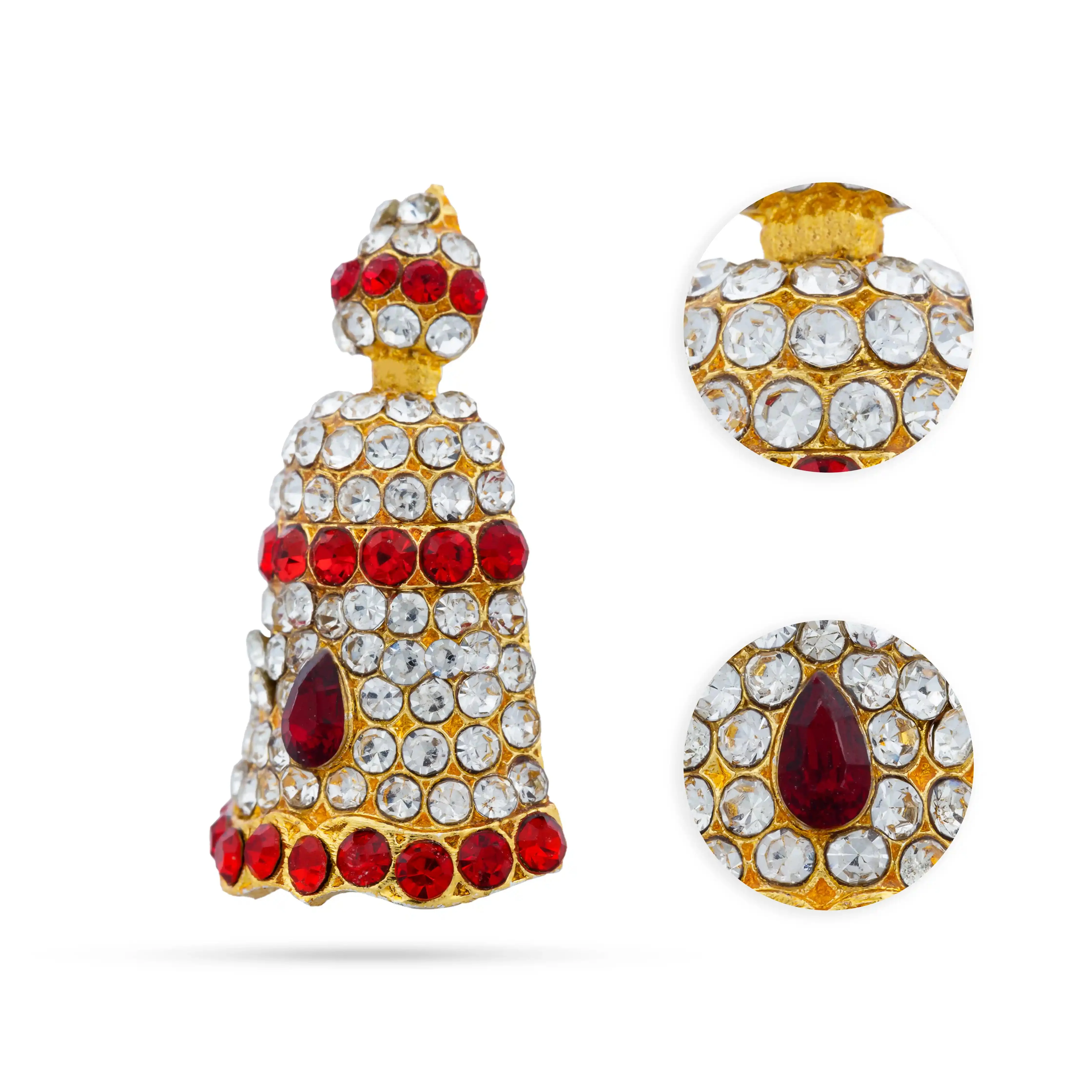 Stone Kireedam - 1 x 0.75 Inch | Half Mukut/ Crown/ Stone Jewellery for Deity - Image 3