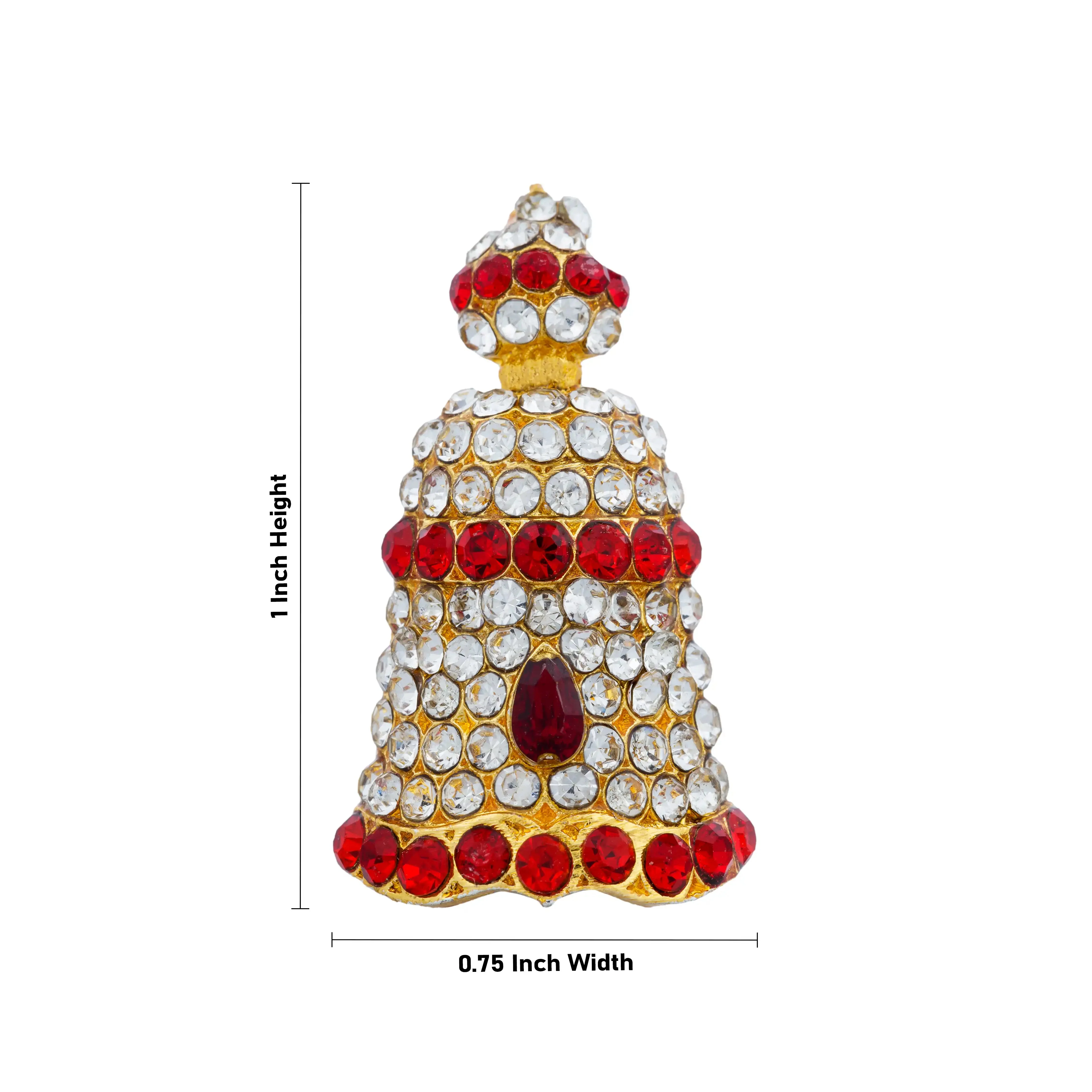 Stone Kireedam - 1 x 0.75 Inch | Half Mukut/ Crown/ Stone Jewellery for Deity - Image 4