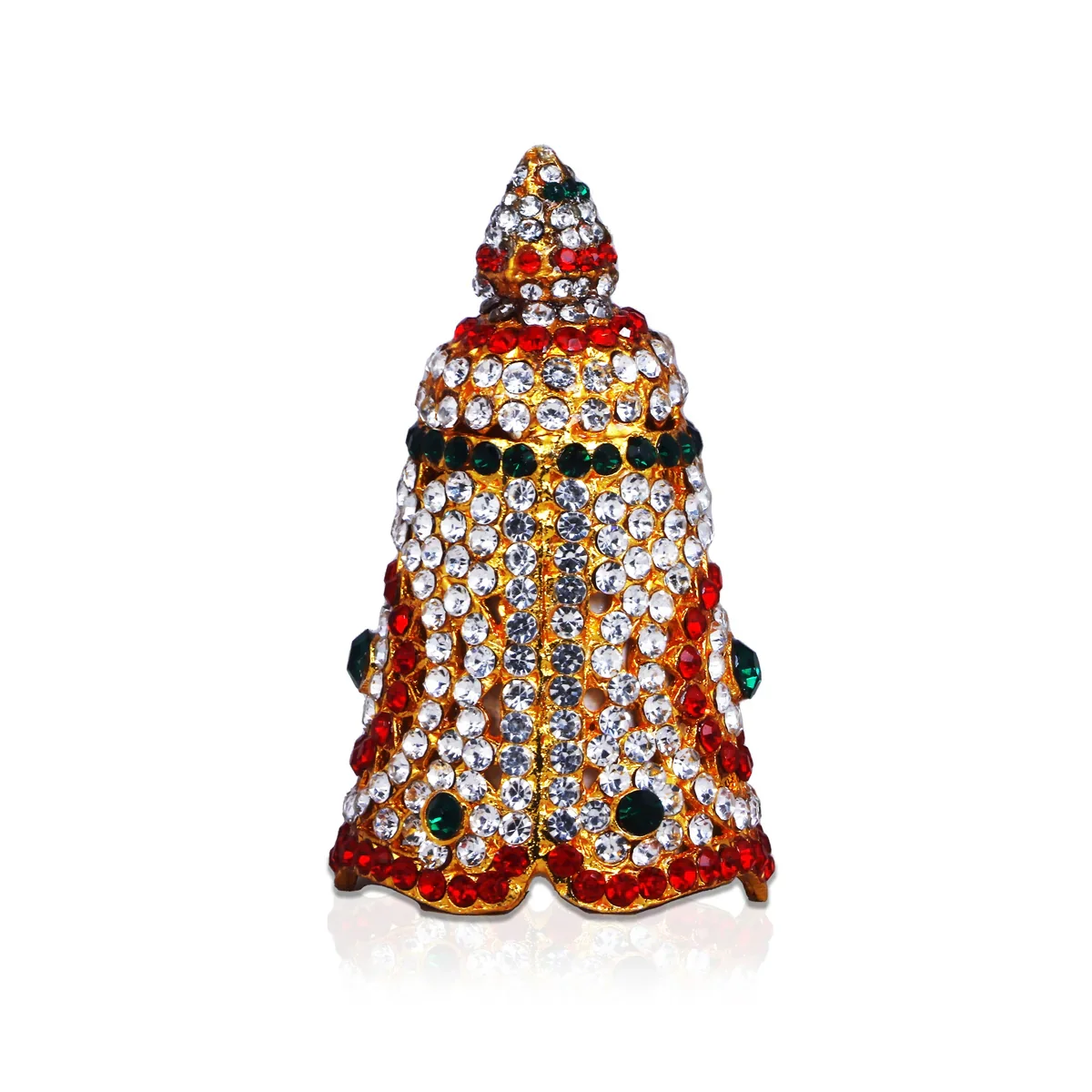 Stone Kireedam - 2.75 x 1.5 Inches | Stone Mukut/ Multicolour Stone Crown for Deity - Image 3