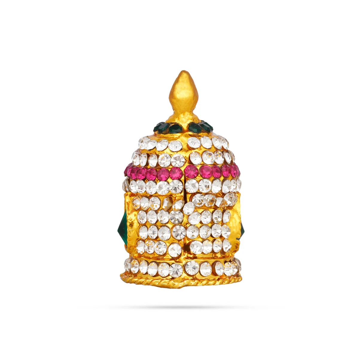Stone Kireedam - 2 x 1 Inches | Round Stone Crown/ Multicolour Stone Kiridam for Deity Decor - Image 2