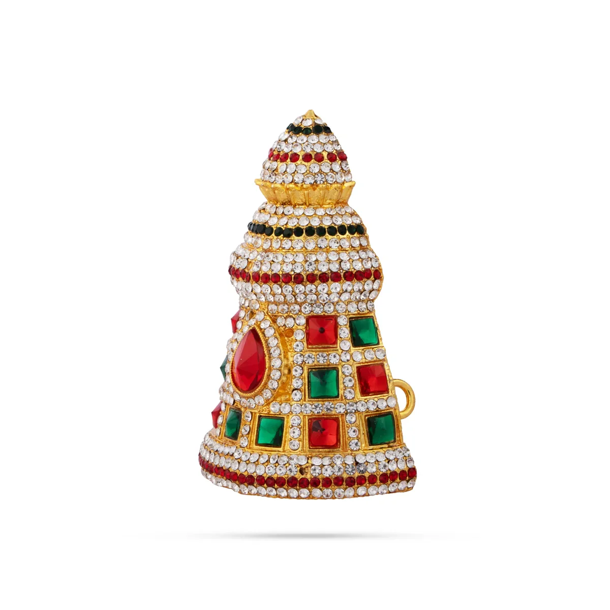 Stone Kireedam - 3.5 x 2 Inches | Half Mukut/ Crown/ Stone Jewellery for Deity - Image 3
