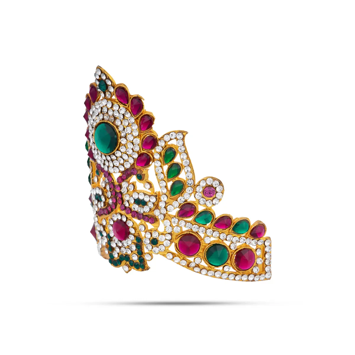 Stone Kireedam - 4.25 x 4 Inches | Half Mukut/ Crown/ Stone Jewellery for Deity - Image 3