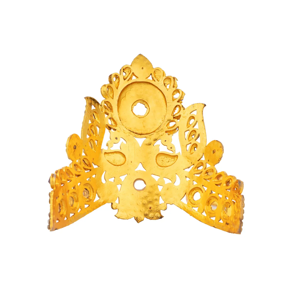 Stone Kireedam - 4.25 x 4 Inches | Half Mukut/ Crown/ Stone Jewellery for Deity - Image 5