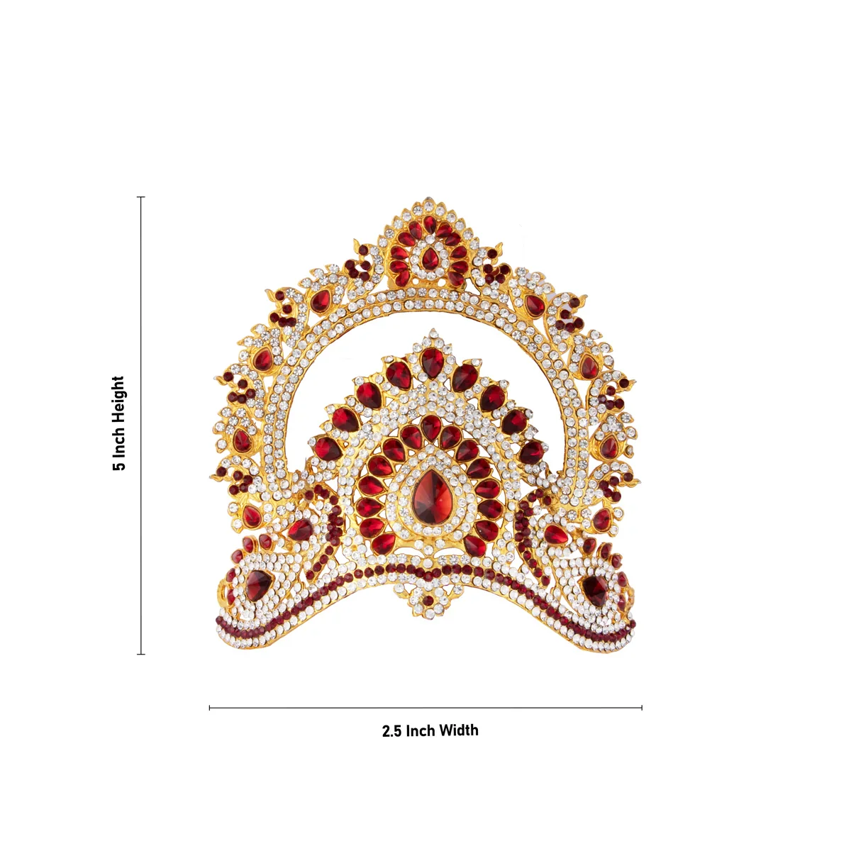 Stone Kireedam - 5 Inches | Half Mukut/ Crown/ Stone Jewellery for Deity - Image 16