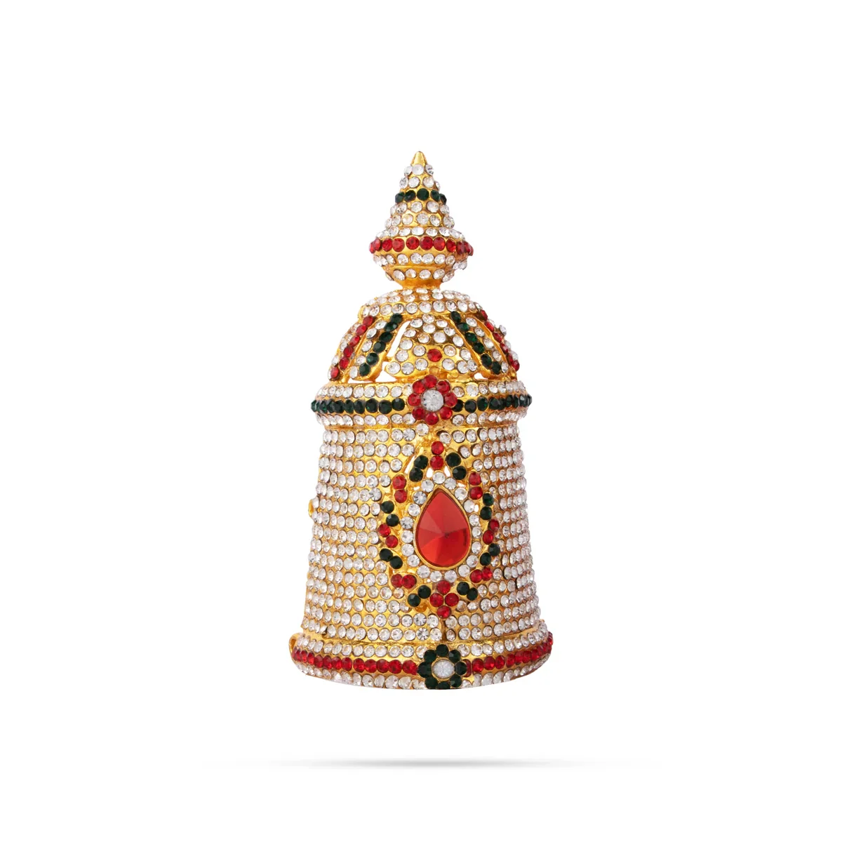 Stone Kireedam - 5 Inches | Half Mukut/ Crown/ Stone Jewellery for Deity - Image 2