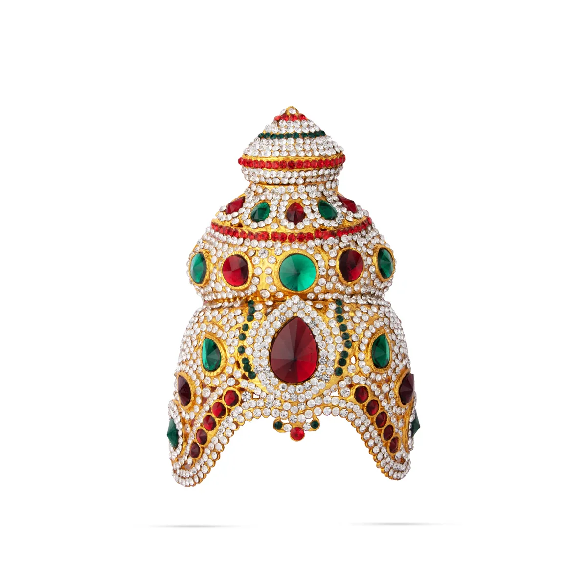 Stone Kireedam - 5 Inches | Half Mukut/ Crown/ Stone Jewellery for Deity - Image 3