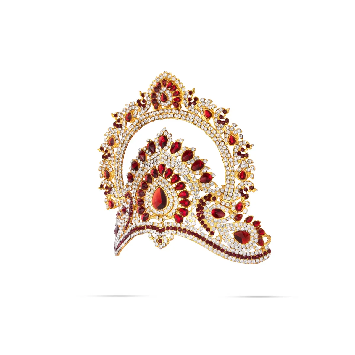 Stone Kireedam - 5 Inches | Half Mukut/ Crown/ Stone Jewellery for Deity - Image 4
