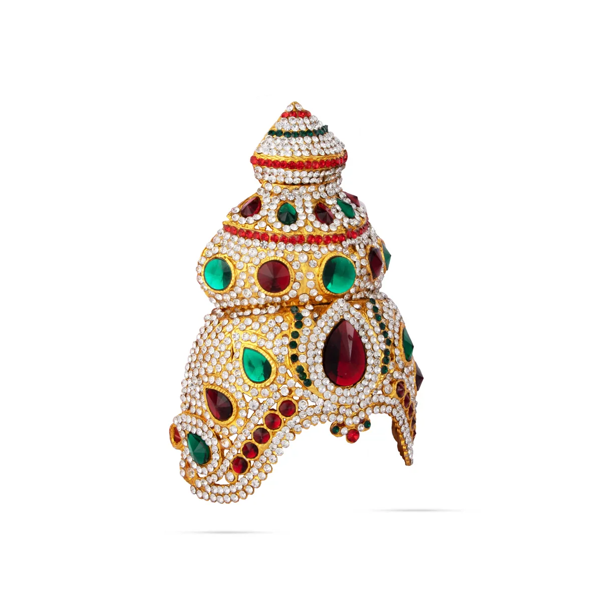 Stone Kireedam - 5 Inches | Half Mukut/ Crown/ Stone Jewellery for Deity - Image 6