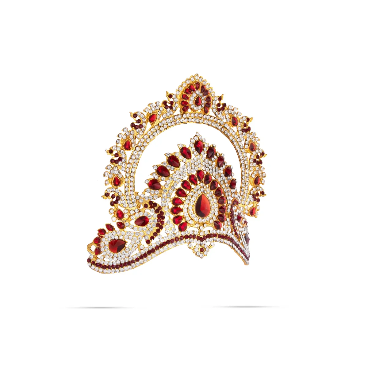 Stone Kireedam - 5 Inches | Half Mukut/ Crown/ Stone Jewellery for Deity - Image 7