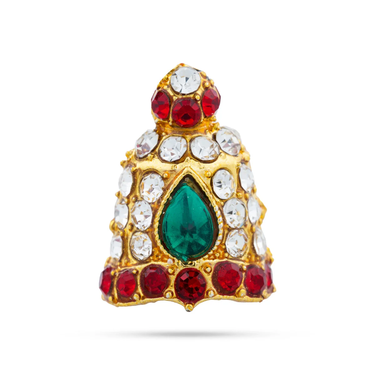 Stone Kireedam - 0.75 x 0.5 Inches | Full Mukut/ Crown/ Stone Jewellery for Deity