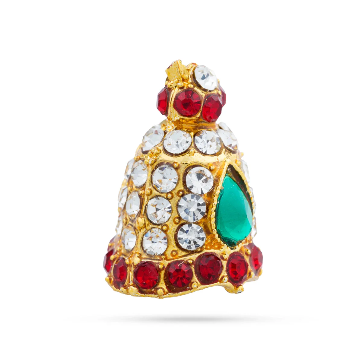 Stone Kireedam - 0.75 x 0.5 Inches | Full Mukut/ Crown/ Stone Jewellery for Deity - Image 2