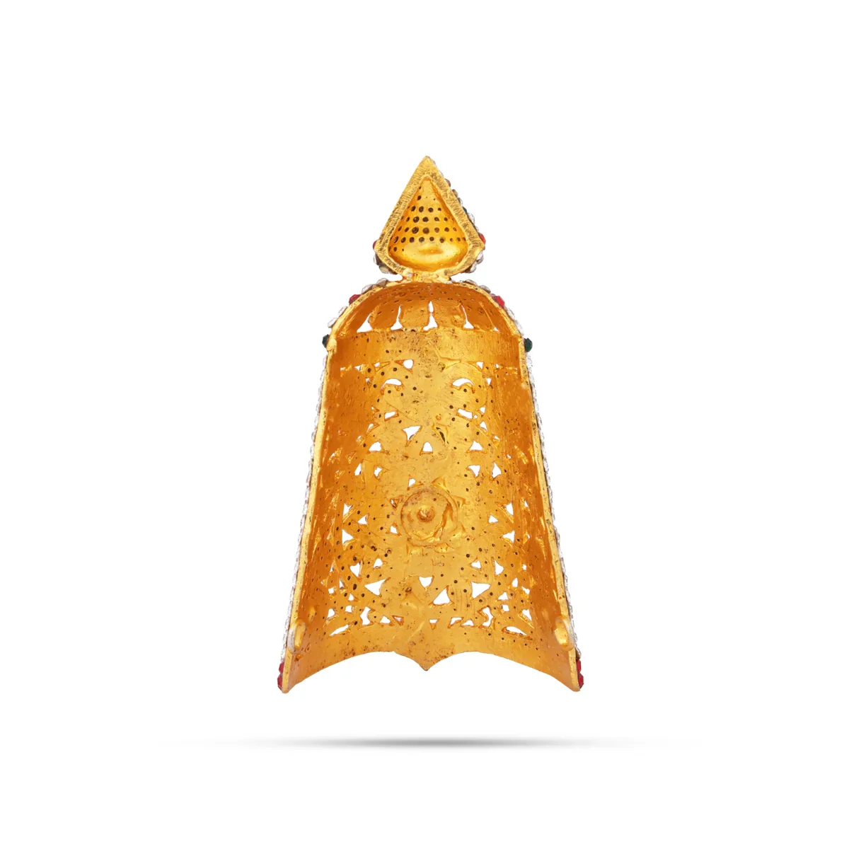 Stone Kireedam - 5 x 2.5 Inches | Half Mukut/ Crown/ Stone Jewellery for Deity - Image 4